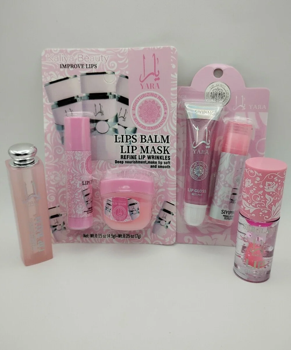 YAra Pink Lip Balm, Lip Gloss, & Lip Mask Set - Hydrating Lip Care